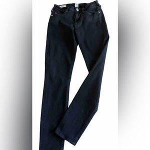 TRUE RELIGION HALLE Faded Black Mid Rise Super Skinny Denim Jeans Size 24 28x29